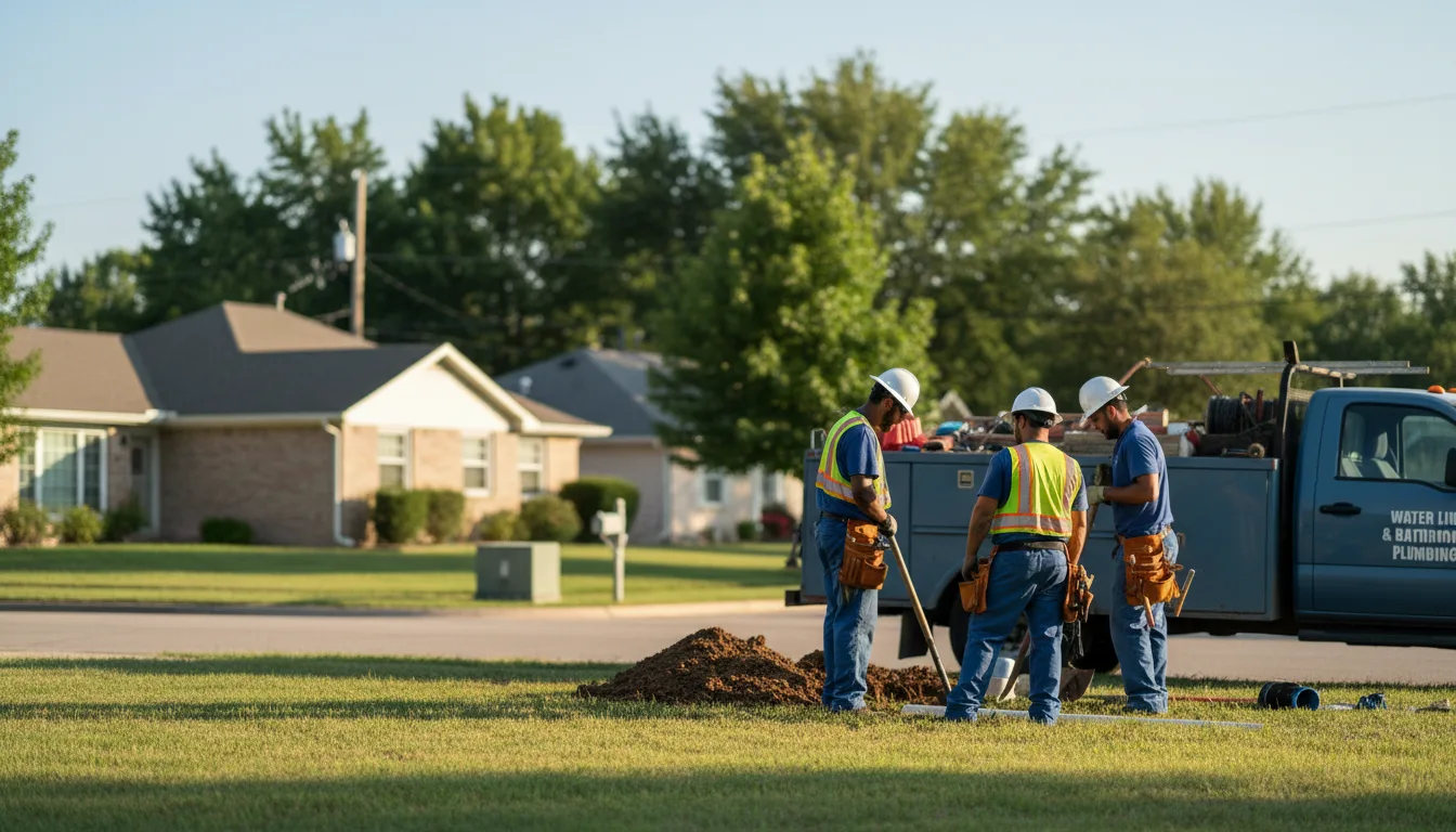 Residential water line and bathroom plumbing service in Midway, TX